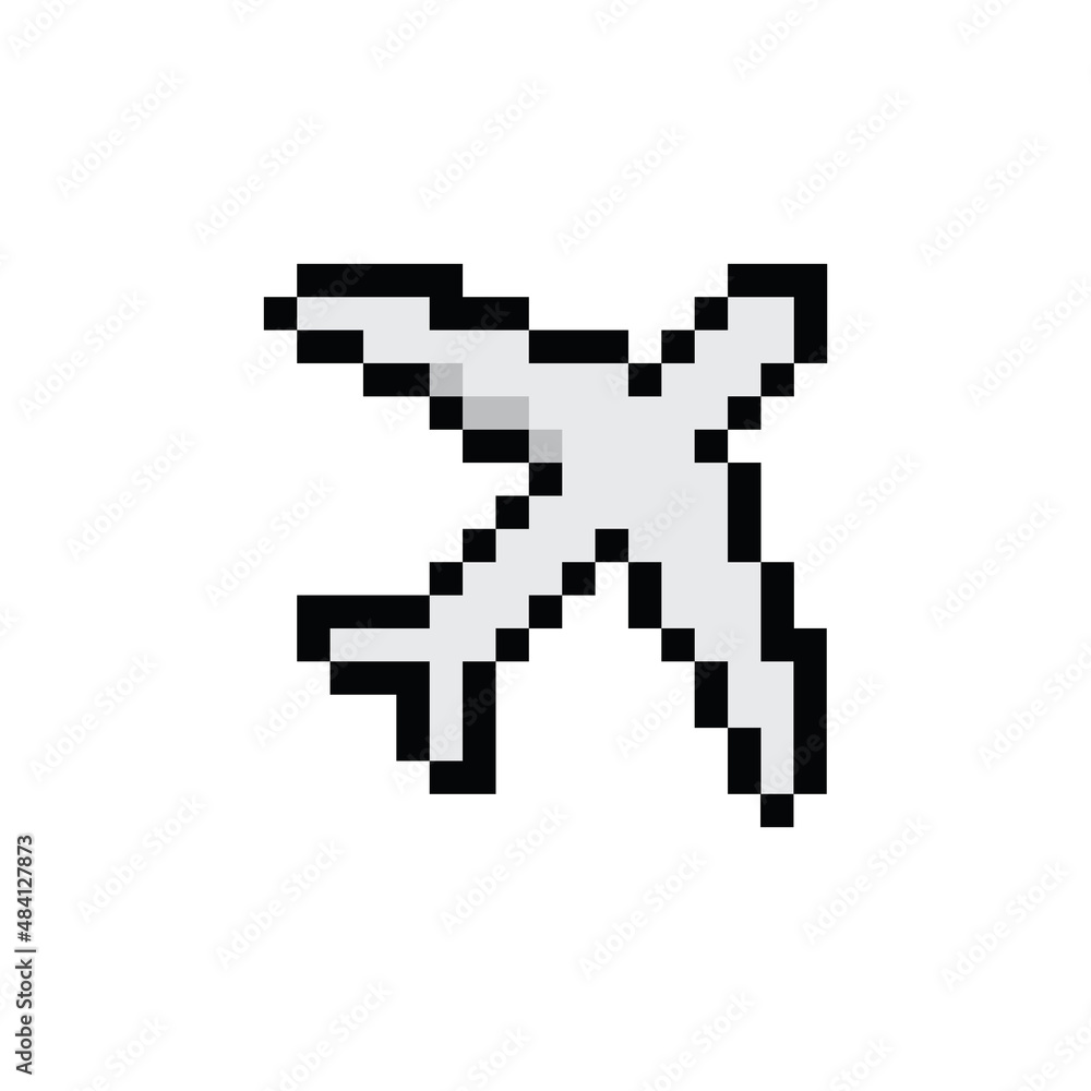 pixel plane art vector icon Airplane pixel element for 8 bit game pixel plane art vector icon Airplane pixel element for 8 bit game