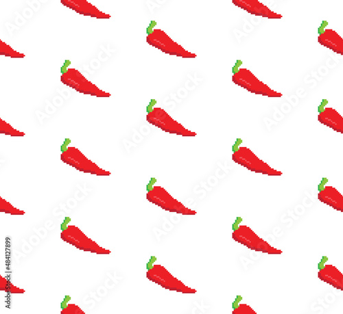 pixel chili paper  background Seamless.  texture pattern vector 