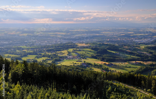 Blick vom Damberg auf das Steyr und das Alpenvorland 