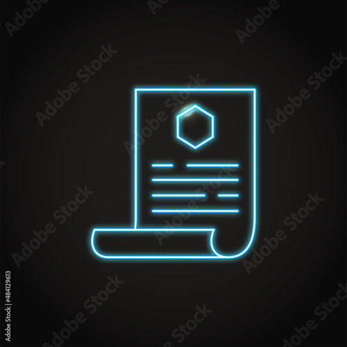 Neon proof of ownership icon