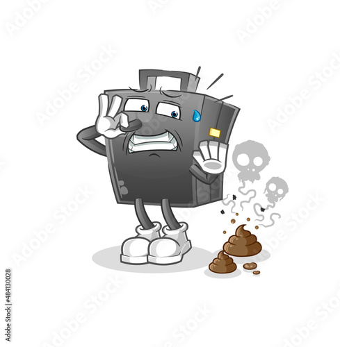 briefcase with stinky waste illustration. character vector