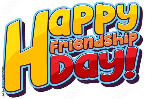 Happy Friendship Day word logo on white background