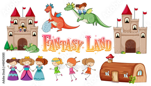 Set of fairy tales cartoon characters