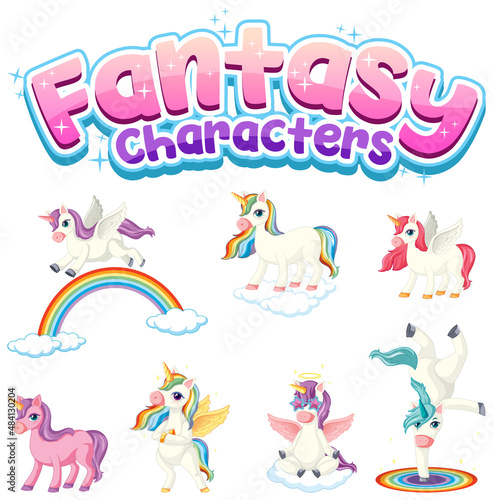Set of fairy tale cartoon characters