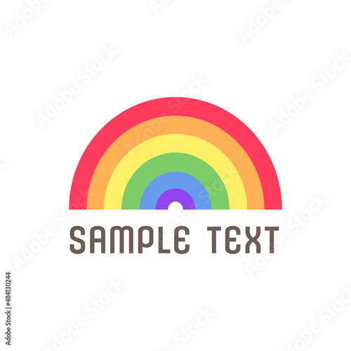 Cute rainbow company business logo, minimal modern icon clipart