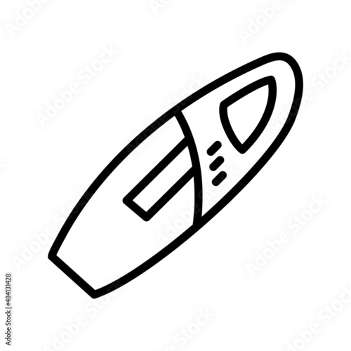 Vacuum cleaner flat line icon. Outline sign for mobile concept and web design, store