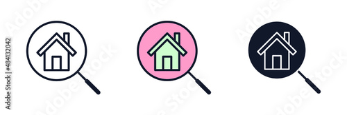Find a Real Estate icon symbol template for graphic and web design collection logo vector illustration