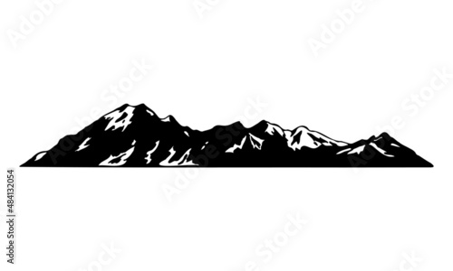 Detailed mountain vector isolated on a white background.