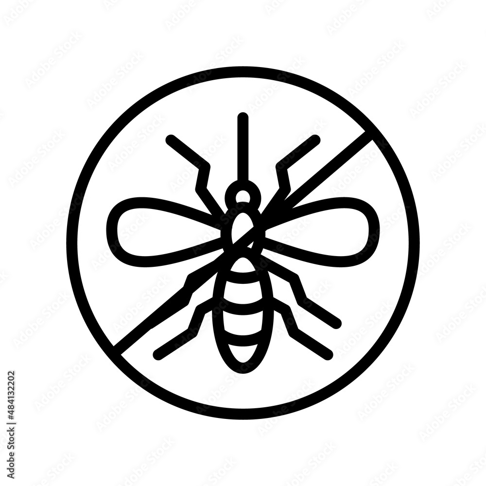 Mosquito flat line icon. Insect control vector symbol, mosquito repellent, protection. Outline sign for mobile concept and web design, store Mosquito flat line icon. Insect control vector symbol, mosquito repellent, protection. Outline sign for mobile concept and web design, store