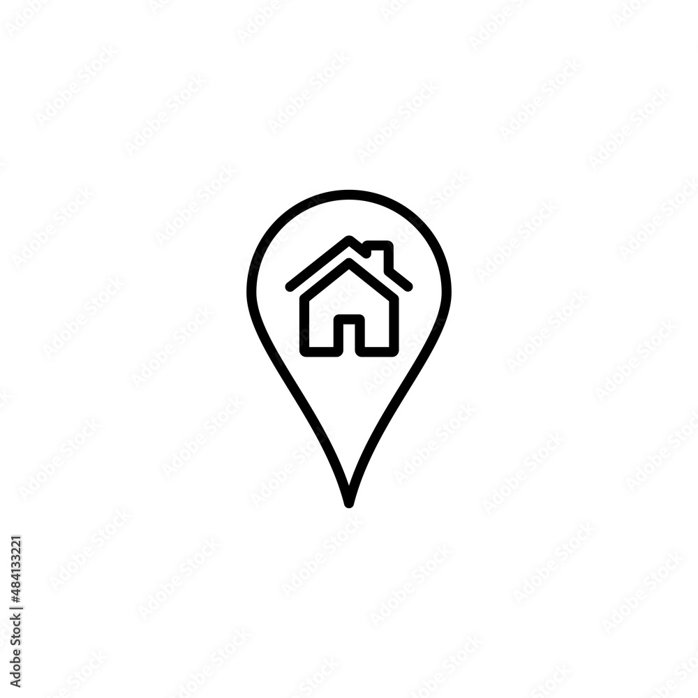 Address icon. home location sign and symbol Address icon. home location sign and symbol