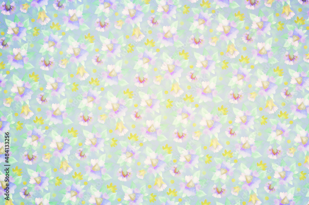 Light background for scrapbooking, packaging, cards, wrappers, congratulations. Floral retro wallpaper.