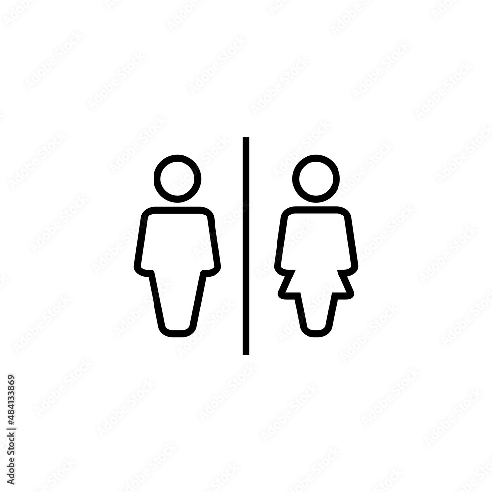 Toilet icon. Girls and boys restrooms sign and symbol. bathroom sign. wc, lavatory Toilet icon. Girls and boys restrooms sign and symbol. bathroom sign. wc, lavatory