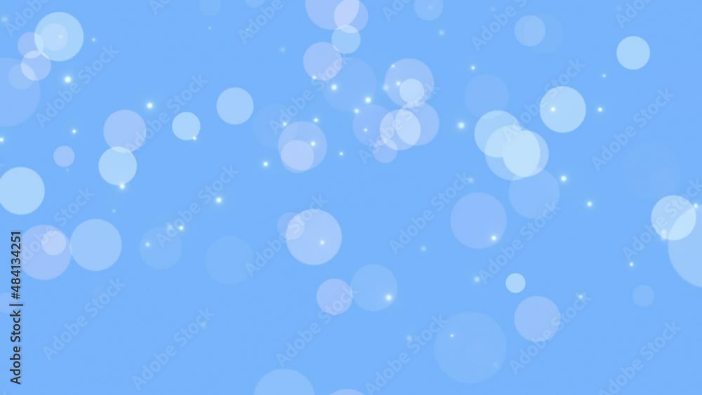 Fly abstract blue particles and round bokeh on shiny background, cinematic and holiday style Fly abstract blue particles and round bokeh on shiny background, cinematic and holiday style