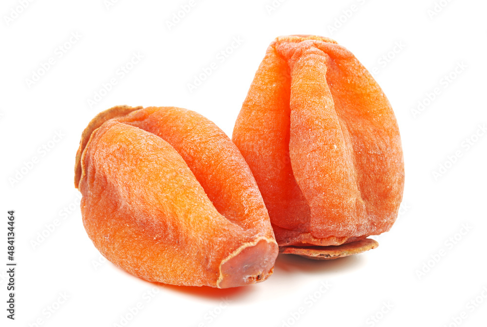dried persimmon on white background dried persimmon on white background