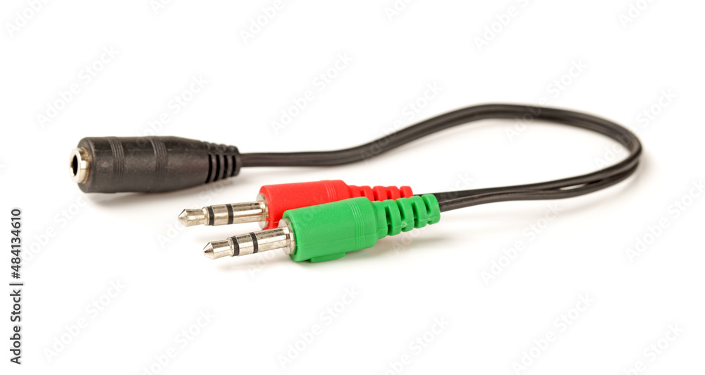 audio cable isolated on white audio cable isolated on white