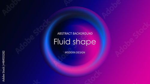 Round blur fluid gradient shapes composition on vibrant liquid color background. Futuristic design