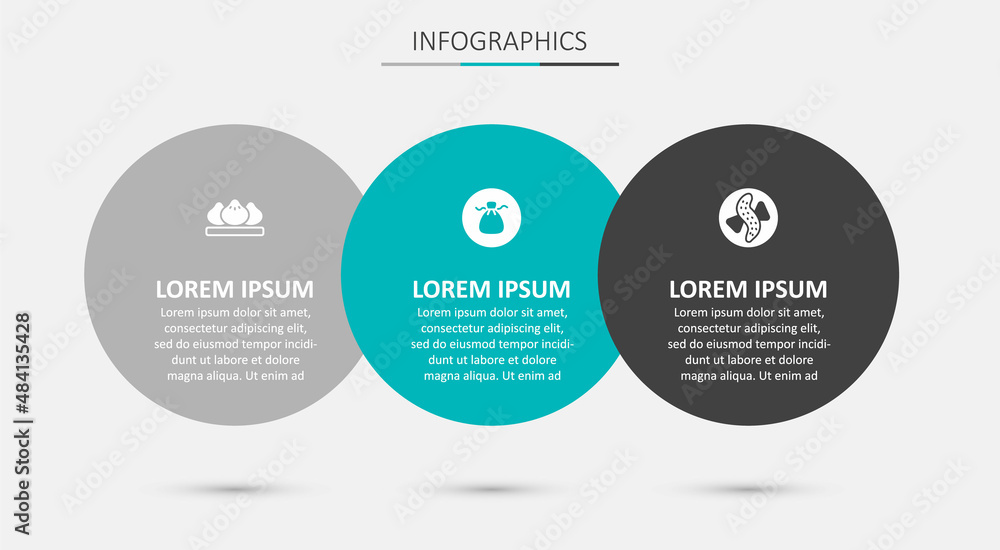 Set Wonton, Dumpling and Served cucumber a plate. Business infographic template. Vector Set Wonton, Dumpling and Served cucumber a plate. Business infographic template. Vector