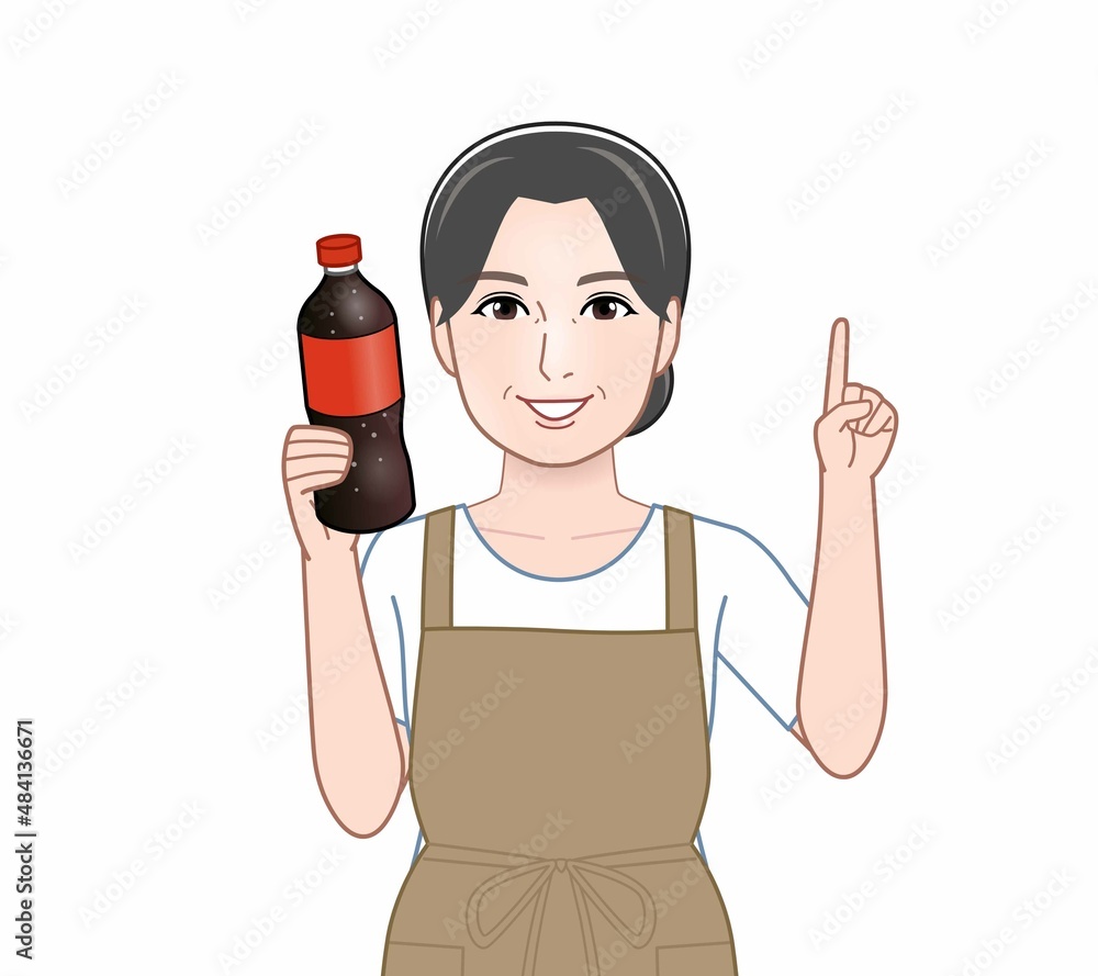 コーラを持った女性