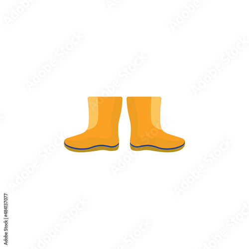 Yellow boots isolated on white background.