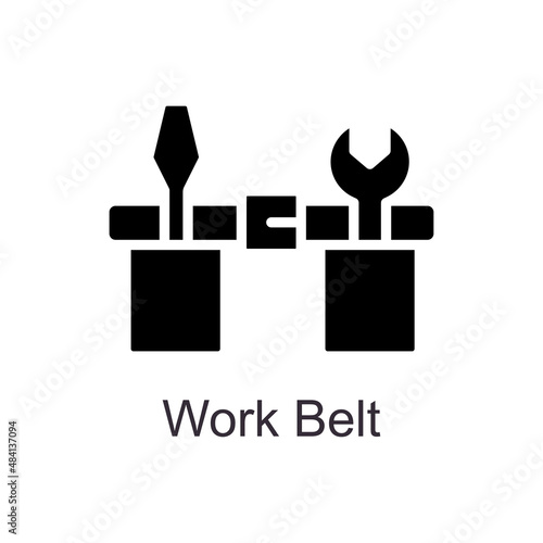Work Belt vector Solid Icon Design illustration. Home Improvements Symbol on White background EPS 10 File