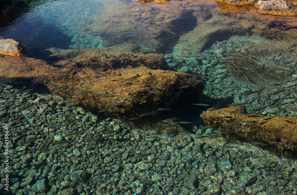 Gran Canaria, calm rock pools under steep cliffs of the north coast are
separated from the ocean by volcanic rocks of platform constructed by old lava flows
Punta de Galdar area Gran Canaria, calm rock pools under steep cliffs of the north coast are
separated from the ocean by volcanic rocks of platform constructed by old lava flows
Punta de Galdar area