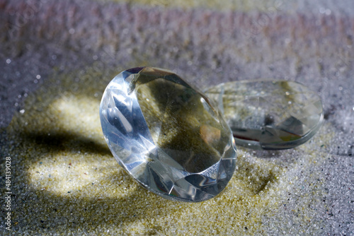 transparent diamonds photographed in the studio
