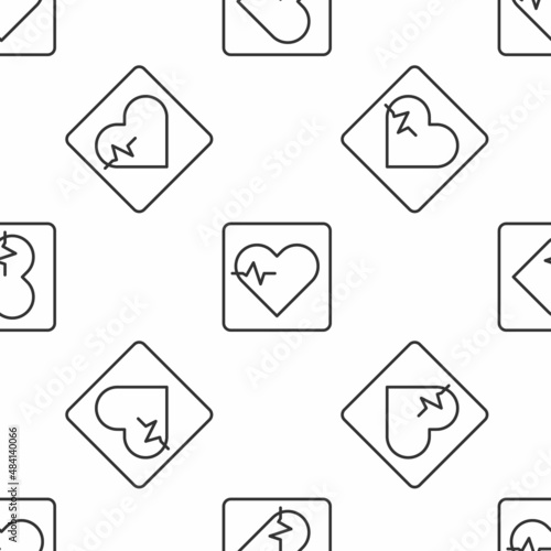 Grey line Heart rate icon isolated seamless pattern on white background. Heartbeat sign. Heart pulse icon. Cardiogram icon. Vector Free Download Grey line Heart rate icon isolated seamless pattern on white background. Heartbeat sign. Heart pulse icon. Cardiogram icon. Vector - GFXLoad