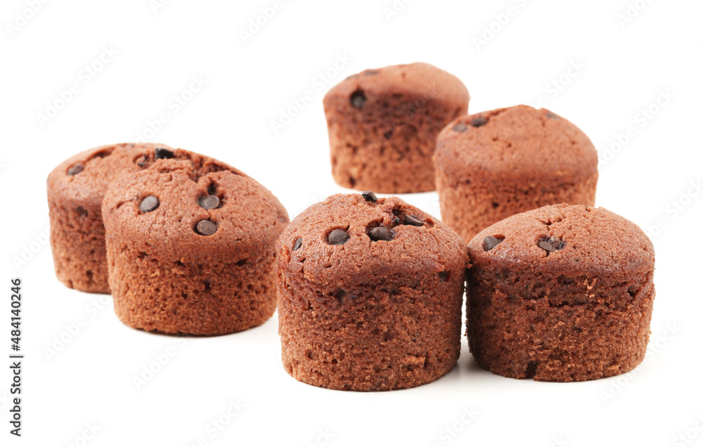 cup shape sponge cake on white background cup shape sponge cake on white background