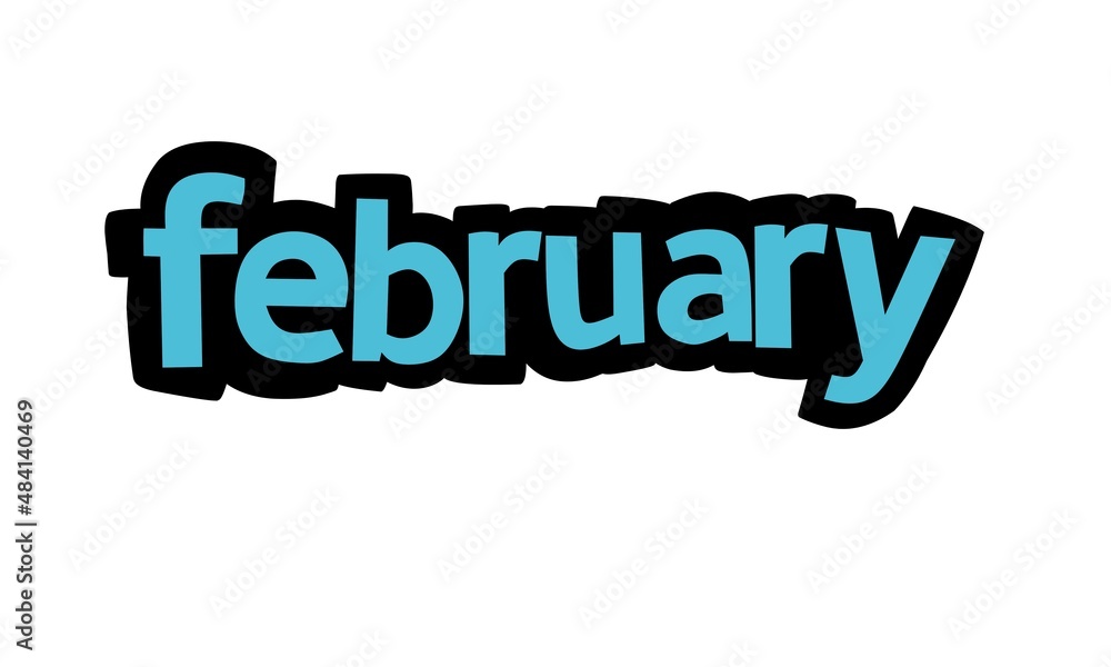 FEBRUARY writing vector design on white background FEBRUARY writing vector design on white background