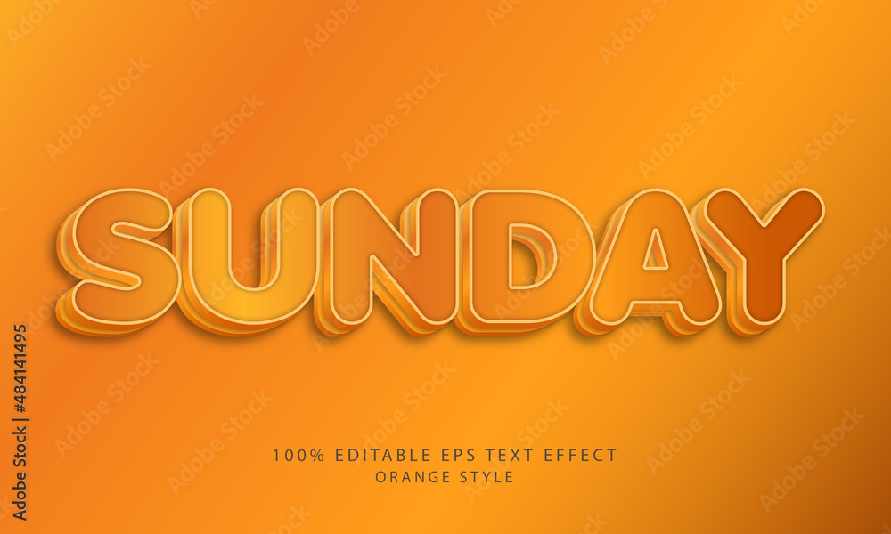 Sunday Editable Text Style Effect