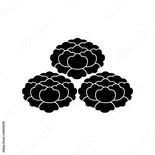 牡丹紋・三つ盛り落ち牡丹（みつもりおちぼたん）