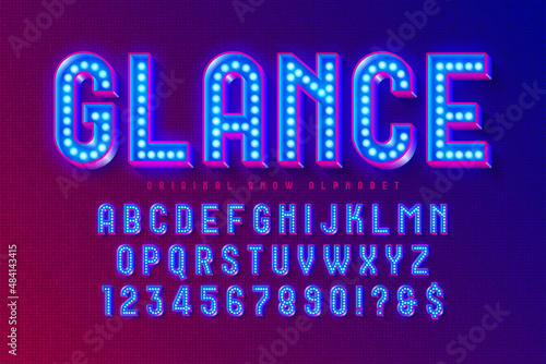 Show alphabet design, marquee, LED lamps letters and numbers