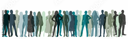 crowd of people silhouette  on white background  vector