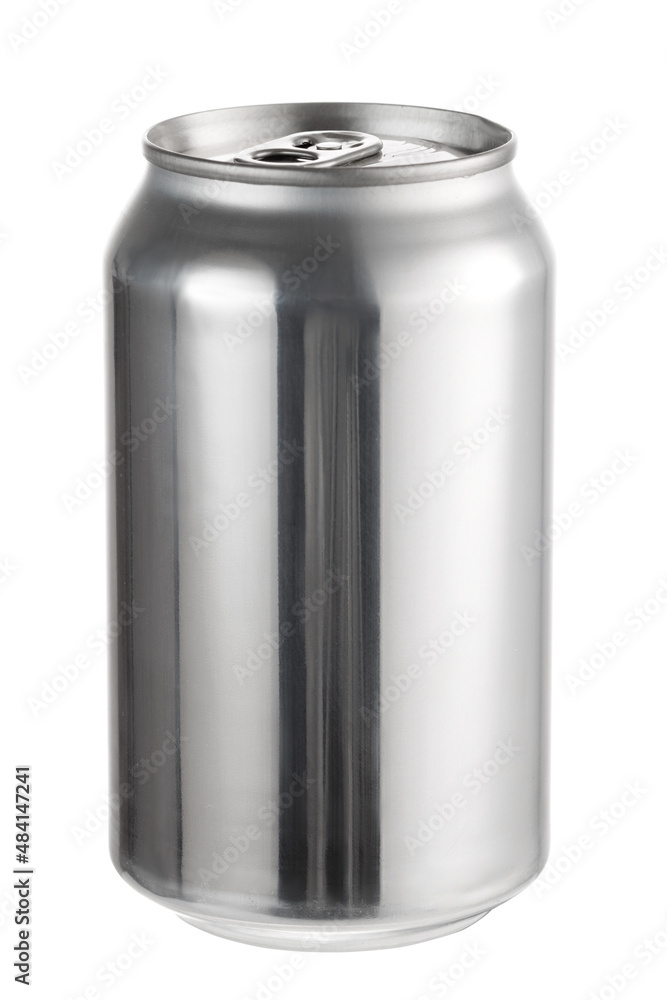 330ml aluminum drink soda can isolated on white background. Mockup without label. Real photo. 330ml aluminum drink soda can isolated on white background. Mockup without label. Real photo.