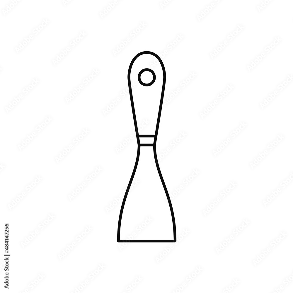 Scraper icon in line art style. Spatula vector illustration. Scraper icon in line art style. Spatula vector illustration.