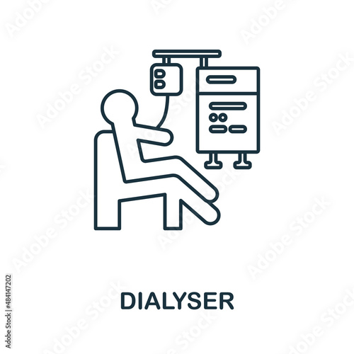 Dialyser icon. Line element from medical equipment collection. Linear Dialyser icon sign for web design, infographics and more.
