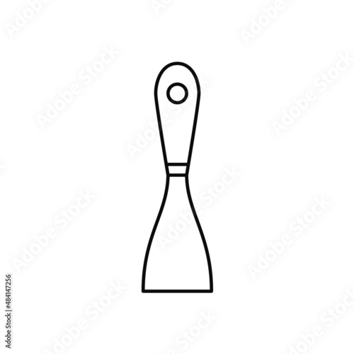 Scraper icon in line art style. Spatula vector illustration.