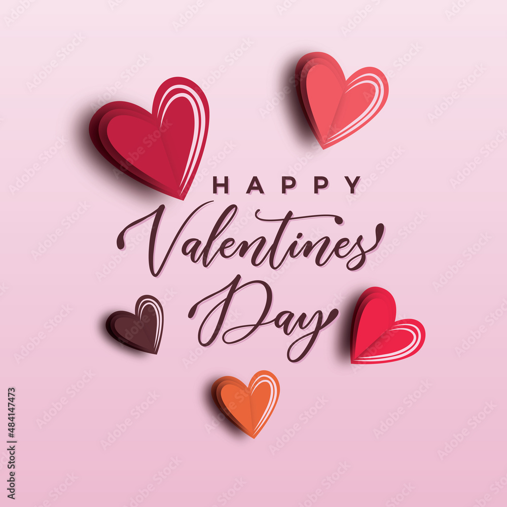 Paper cut style greeting card for Valentines day Paper cut style greeting card for Valentines day
