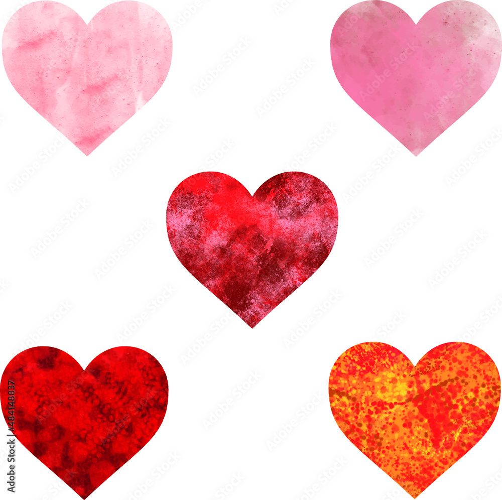 valentines day heart set illustration