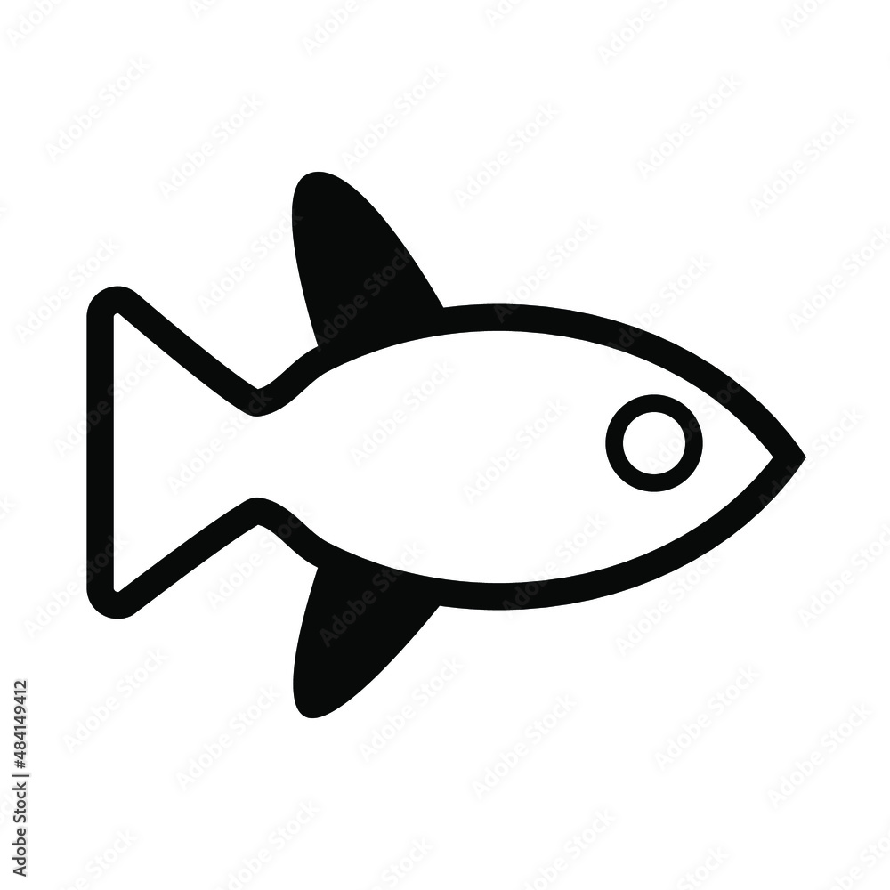 Vector fish icon isolated on white background. Vector fish icon isolated on white background.