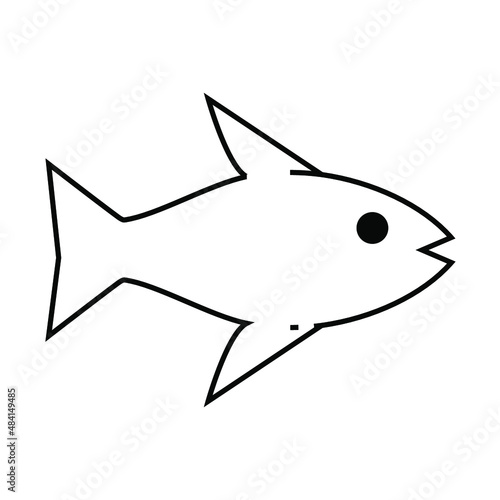 Vector fish icon isolated on white background.