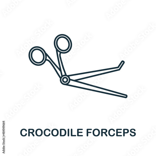 Crocodile Forceps icon. Line element from medical equipment collection. Linear Crocodile Forceps icon sign for web design, infographics and more.
