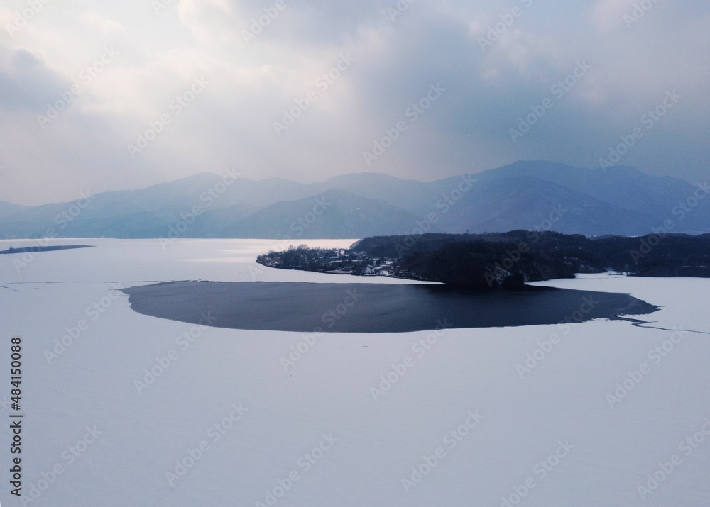 Ice Lake, Island and Mountains