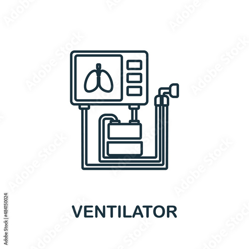 Ventilator icon. Line element from medical equipment collection. Linear Ventilator icon sign for web design, infographics and more.