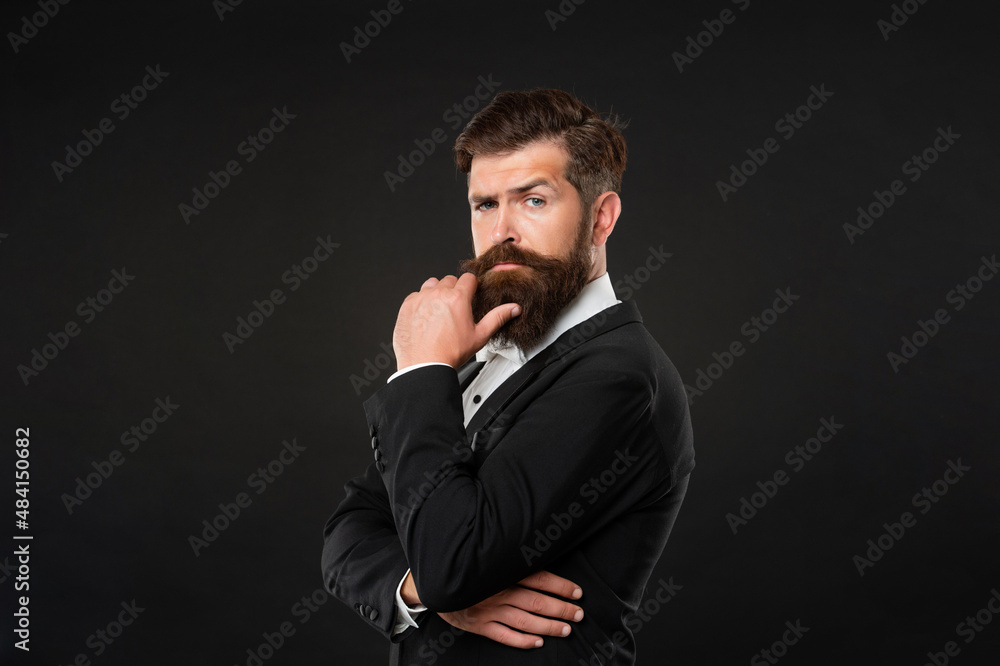 serious confident man in tuxedo bow tie. gentleman in formalwear on black background. male fashion. serious confident man in tuxedo bow tie. gentleman in formalwear on black background. male fashion.