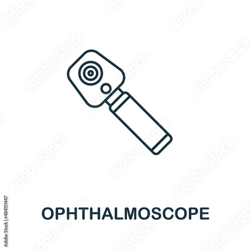 Ophthalmoscope icon. Line element from medical equipment collection. Linear Ophthalmoscope icon sign for web design, infographics and more.