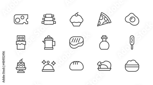 Stroke vector cooking  line icons.