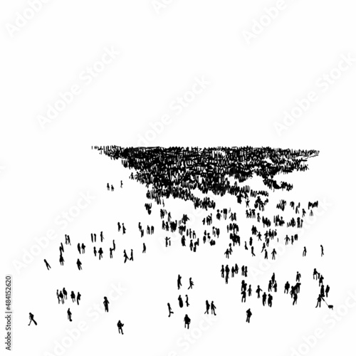 Silhouette of crowd, vector illustration