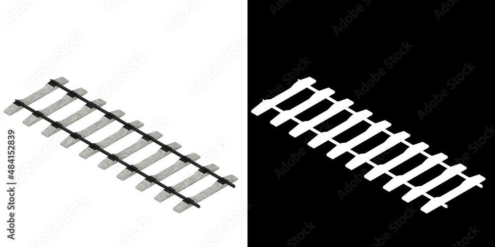 3D rendering illustration of a railway track 3D rendering illustration of a railway track