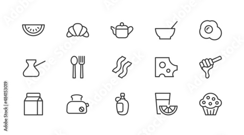 Premium pack of cafeteria  line icons.
